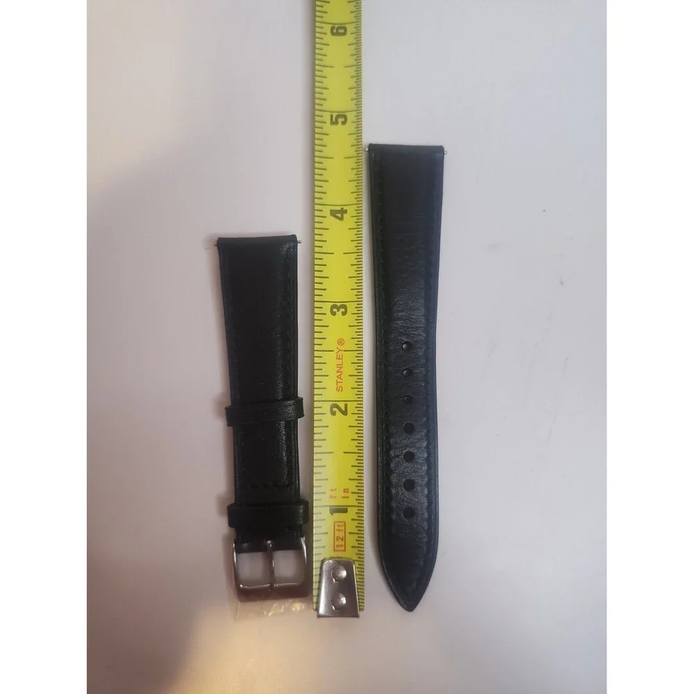 Dan Henry Black Leather Watch Strap 20-16